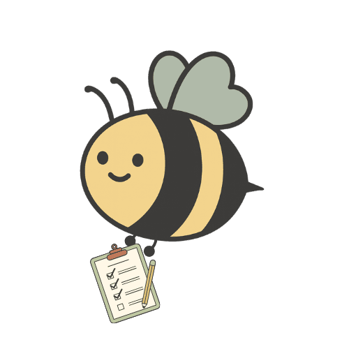Bee with clipboard